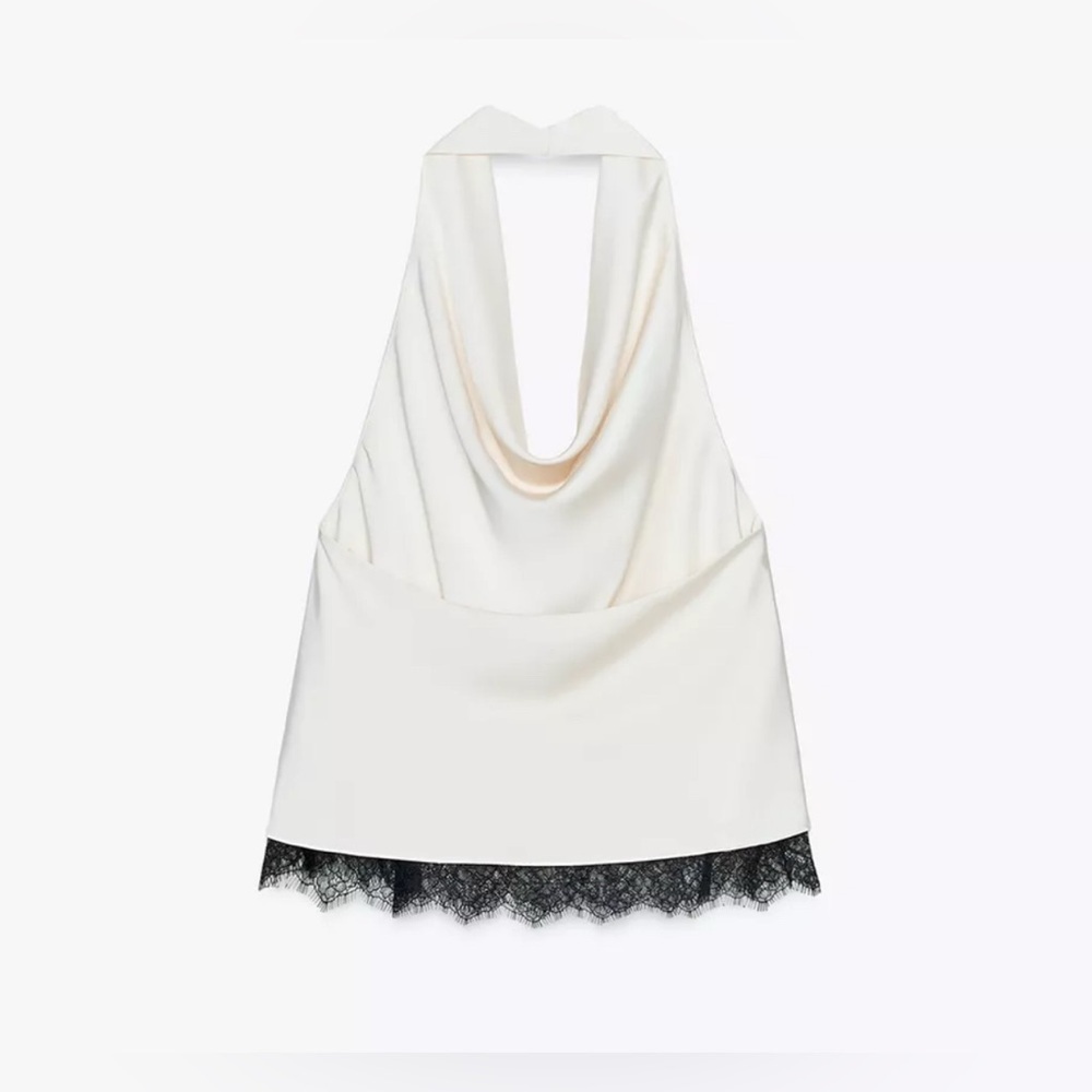Zara satin effect lace halter top - Picture 7 of 7